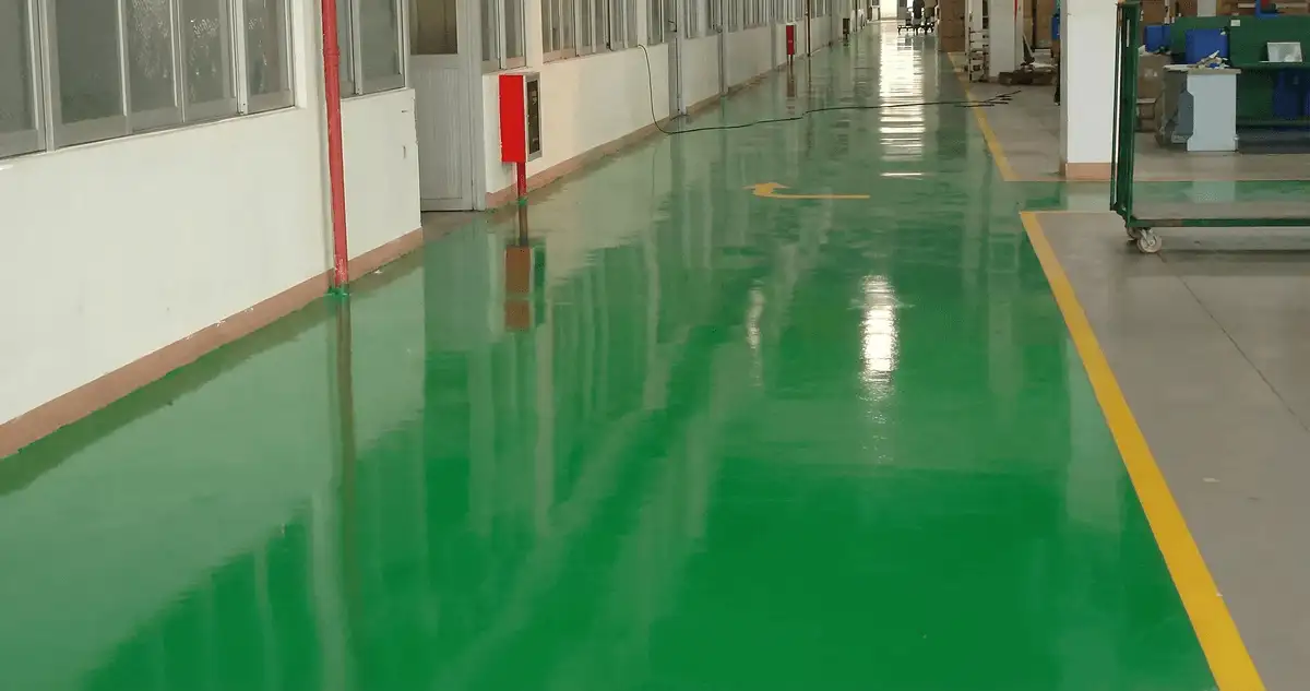 A factory floor professionally covered and marked with epoxy flooring in Tuscaloosa, AL