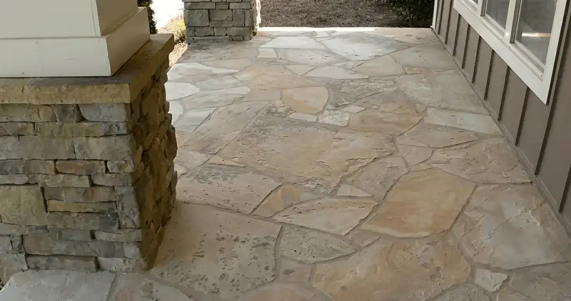 House entrance with professionally installed stone flooring in Tuscaloosa AL